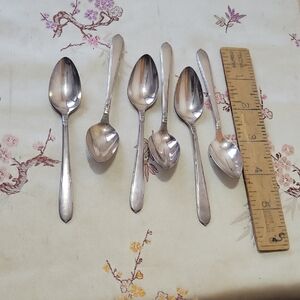 6 Small 4" Community Plate Spoons